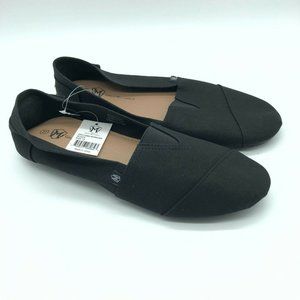 Greg Michaels Womens Espadrille Flats Slip On Canvas Fabric Black Size 10